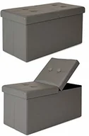 Ławki do przedpokoju - dibea dibea SO00471 ławka rozkładana pokrywa ze sztucznej skóry, szara SO00471 - miniaturka - grafika 1