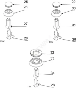 Stalgast kuchnia nastawna gazowa 2 palnikowa 400x700 10,5 kW - G30/31 9705230 - Piece, kotły  i płyty grzejne gastronomiczne - miniaturka - grafika 3