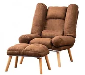 Fotele - Zenga.pl Fotel Skandynawski DIOR Uszak Oliwkowy z podnóżkiem Uszak oliwkowy - miniaturka - grafika 1