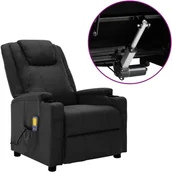 Fotele - vidaXL Lumarko Elektryczny fotel masujący, rozkładany, czarny, sztuczna skóra 3073795 - miniaturka - grafika 1