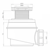 Syfony - Omnires Syfon wannowo-brodzikowy czarny mat WB01XBL - miniaturka - grafika 1