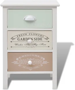 vidaXL Szafa w stylu francuskiego Shabby Chic, 3 szuflady, drewniana - Szafki do salonu - miniaturka - grafika 4