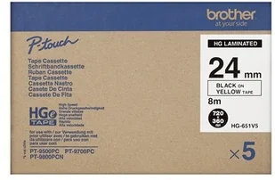 Brother taśma HGE651V5 HGe-651V5 24mm (5szt.) HGE651V5 - Papier do drukarek - miniaturka - grafika 2