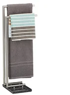 Półki łazienkowe - Relaxdays wieszak na ręcznik Pierre, drążek na ręcznik odłączane, stojak na ręcznik marmur, wys. x szer. x głęb.: 84 x 34 x 30 cm, czarna 10021263 - miniaturka - grafika 1