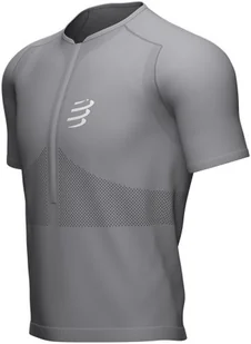 Compressport Koszulka biegowa TRAIL HALF-ZIP FITTED SS TOP szara - Koszulki sportowe męskie - miniaturka - grafika 8