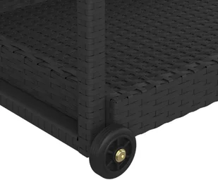 shumee Wózek barowy czarny 100x45x83 cm polirattan - Wózki na żywność - miniaturka - grafika 6