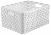 Pudła i pojemniki do przechowywania - Rotho Koszyk do przechowywania 28 L COUNTRY A4+ biały 1166801100 - miniaturka - grafika 1