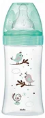 Butelki dla niemowląt - Dodie Dodie - Butelka antykolkowa Initiation+ szkło, ptak zieleń zielona, 270ml, 0-6 miesięcy, okrągły smoczek 2 - miniaturka - grafika 1