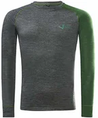Koszulki sportowe męskie - Black Crevice Black Crevice Męska koszulka z długim rękawem z wełny merino koszulka funkcyjna, antracyt/Forest green, XXL BCR403652-AF-XXL - miniaturka - grafika 1