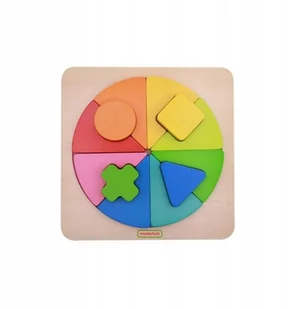 Masterkidz Kolorowa Drewniana Układanka Geometryczna Puzzle Masterkidz MK00569 - Zabawki interaktywne dla dzieci - miniaturka - grafika 2
