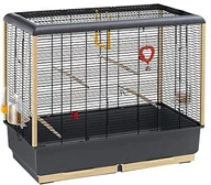 Klatki i wyposażenie dla ptaków - Ferplast ptak Piano 7 dla kanarienvoegel domowe i w kształcie exoten/pasek klatka na ptaki z wysokiej jakości akcesoria i czarnym kratka/wymiary 97 x 58 x 83 cm - miniaturka - grafika 1