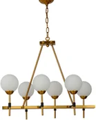 Lampy sufitowe - Lumina Deco Deco NOWOCZESNA LAMPA WISZĄCA MOSIĘŻNA ALDONO W6 DECO LDP 7004-6 (MD+BK) - miniaturka - grafika 1