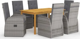 vidaXL 7-częściowy zestaw mebli ogrodowych, szary 3067812 - Meble ogrodowe - miniaturka - grafika 2