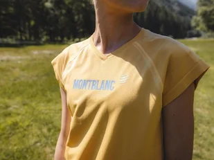 Compressport Koszulka damska biegowa z krótkim rękawem TRAINING T-SHIRT SS Mont Blanc 2021 żółta - Koszulki sportowe męskie - miniaturka - grafika 5