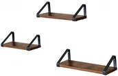 Półki do salonu - Zestaw 3 sztuk półek ściennych industrialnych G6-E33 - miniaturka - grafika 1