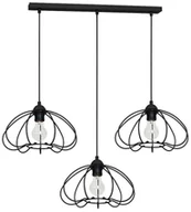 Lampy sufitowe - Solar Decoland Żyrandol na drutu 3xE27/60W/230V czarny - miniaturka - grafika 1