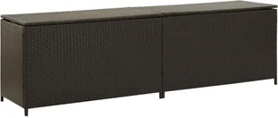 vidaXL Skrzynia ogrodowa z polirattanu, 200 x 50 x 60 cm, brązowa vidaXL - Pozostałe meble ogrodowe - miniaturka - grafika 2