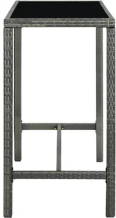 vidaXL Lumarko Ogrodowy stolik barowy, szary 130x60x110 cm, polirattan i szkło! 313462 - Stoły ogrodowe - miniaturka - grafika 3