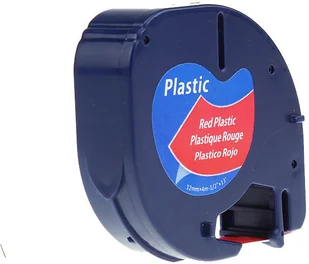 Dymo Taśma zamiennik 59424, S0721580 / 91203, S0721630, 12mm x 4m, czarny druk / czerwony podkład - Papier do drukarek - miniaturka - grafika 2