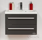 Szafki łazienkowe - Szafka wisząca z umywalką kolor szary 60/39/2 seria Fokus Sz FKS-S-U60/39/2 + 600 - miniaturka - grafika 1