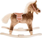 Zabawki na biegunach - Homcom KONIK NA BIEGUNACH PLUSZOWA ZABAWKA BUJANA brązowy - miniaturka - grafika 1