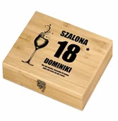 Zestawy do wina - Murrano Elektryczny korkociąg zestaw do wina w skrzynce z nadrukiem dla niej ZDW5-003 - miniaturka - grafika 1