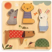 Zabawki kreatywne - Djeco ZWIERZĄTKA DOMOWE drewniana układanka DJ01051 - miniaturka - grafika 1