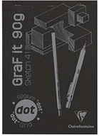 Notesy i bloczki - Clairefontaine Graf'It szkicownik, 90 g, A4, 80 arkuszy, kropki - czarna osłona 96844C - miniaturka - grafika 1