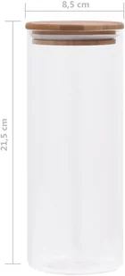 vidaXL vidaXL Szklane słoje z bambusową pokrywką 10 szt. 1000 ml 150697 - Pojemniki kuchenne - miniaturka - grafika 7