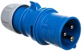 Kostki, złączki, wtyczki - PCE Polska sp. z o.o. Wtyczka przenośna 16A 3P 230V niebieska IP44 SHARK 013-6v - miniaturka - grafika 1