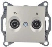 Wyłączniki światła i elektryczne - Schneider Electric Gniazdo RTV końcowe SEDNA satyna - miniaturka - grafika 1