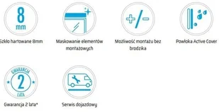 Deante Ścianka walk-in Mokko nero czarna z wycięciem 100 cm KQM_N30P KQM_N30P - Ścianki i drzwi prysznicowe - miniaturka - grafika 6