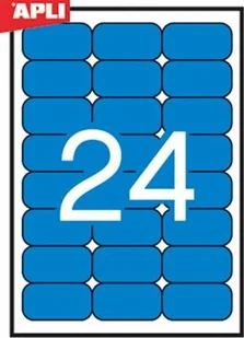 Apli Etykiety kolorowe 70x37mm, zaokrąglone, niebieskie, 20 ark. AP1592 - Etykiety do drukarek - miniaturka - grafika 2