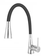 Baterie kuchenne - Ferro Bateria ZUMBA II zlew stojąca z elastyczną wylewką, czarna BZA42B - miniaturka - grafika 1