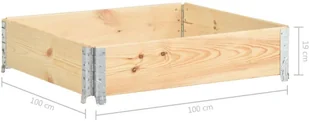 vidaXL Nadstawka paletowa, 100x100 cm, lite drewno sosnowe 310056 - Donice - miniaturka - grafika 6