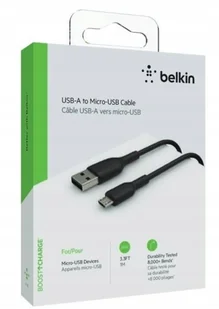Belkin Kabel Boost Charge PVC USB-A do MicroUSB 1m, czarny 745883788293 - Kable USB - miniaturka - grafika 2