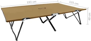 VidaXL Emaga Dwuosobowy leżak, składany, taupe, stal 47763 - Meble turystyczne - miniaturka - grafika 16