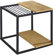 Ławy i stoliki kawowe - King Home Stolik GALLER dąb gazetnik MDF metal (1522) - miniaturka - grafika 1