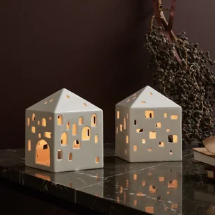 Kähler Kähler URBANIA Świecznik Tealight - Domek Biały - Smithy 691097 - Oświetlenie świąteczne - miniaturka - grafika 5