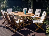 Fotele i krzesła ogrodowe - Beliani Zestaw 2 krzeseł ogrodowych drewnianych z poduchami MAUI - miniaturka - grafika 1