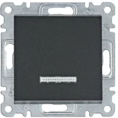 Wyłączniki światła i elektryczne - Hager LUMINA ŁĄCZNIK UNIWERSALNY/SCHODOWY Z PODŚIETLENIEM CZARNY WL0223 - miniaturka - grafika 1