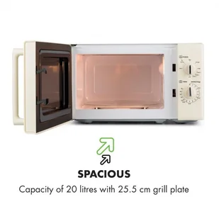 Kuchenka mikrofalowa Klarstein Caroline Kremowy - Kuchenki mikrofalowe - miniaturka - grafika 3