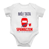 Body dla niemowląt - Mój tata jest spawaczem - body dziecięce z nadrukiem - miniaturka - grafika 1
