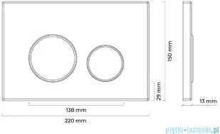 Oltens Lule przycisk spłukujący do WC chrom matowy 57102200 - Spłuczki - miniaturka - grafika 2