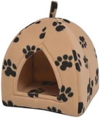 Drapaki dla kotów - vidaXL Domek dla kota, rozmiar L, beżowy - miniaturka - grafika 1