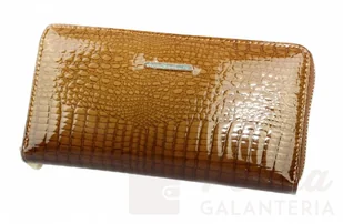 Jennifer Jones Portfel Damski Skóra Naturalna Lakierowana Duży Z Metalowym Suwakiem Piórnik JJ5247 - Portfele - miniaturka - grafika 10