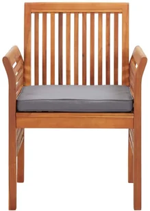 vidaXL Krzesło ogrodowe z poduszką, lite drewno akacjowe - Fotele i krzesła ogrodowe - miniaturka - grafika 2