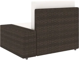 vidaXL Sofa modułowa 2-osobowa, rattan PE, brązowa - Sofy ogrodowe - miniaturka - grafika 13