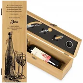 Gadżety dla niej i dla niego - Murrano Personalizowany Zestaw Akcesoriów i Skrzynka Do Wina Butelka ZDW2-002 - miniaturka - grafika 1