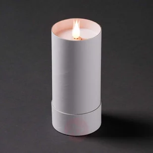 Konstmide Świeca LED w cylindrze z pokrywą, płomień 3D, biel - Świece - miniaturka - grafika 3